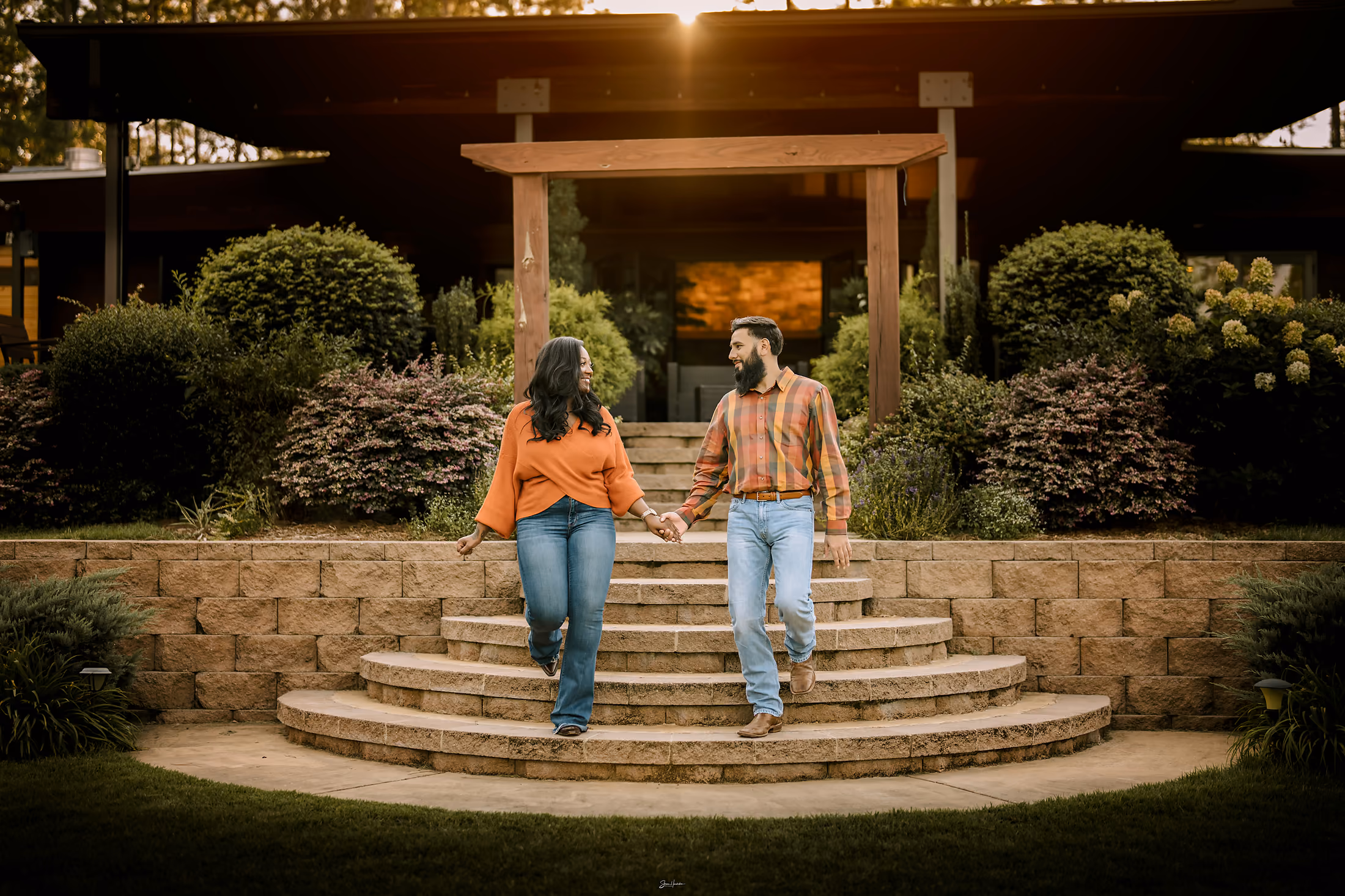 Engagement session at golden hour