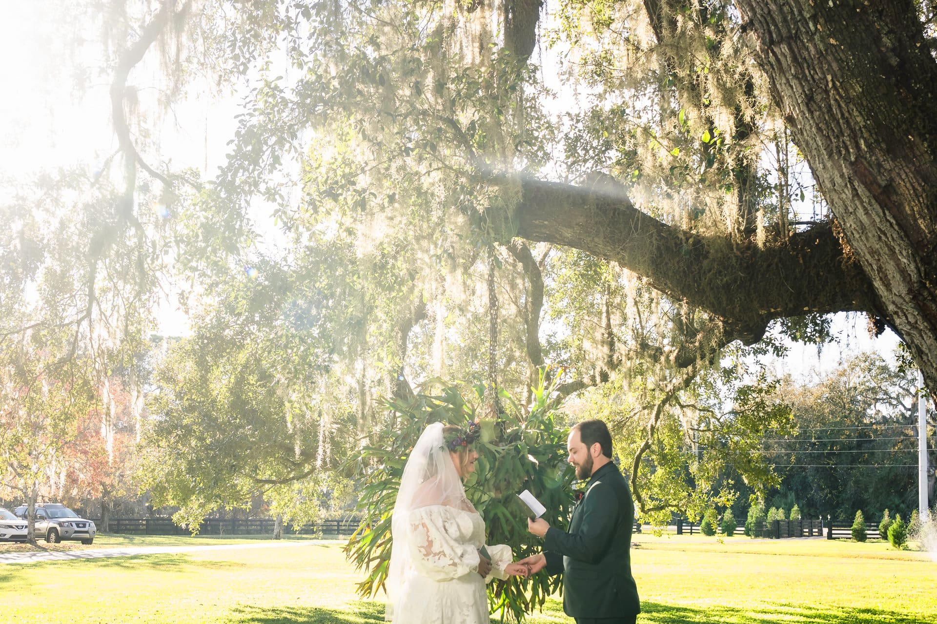 Emotional first look moment captured by 8nfinity Photography at Florida wedding