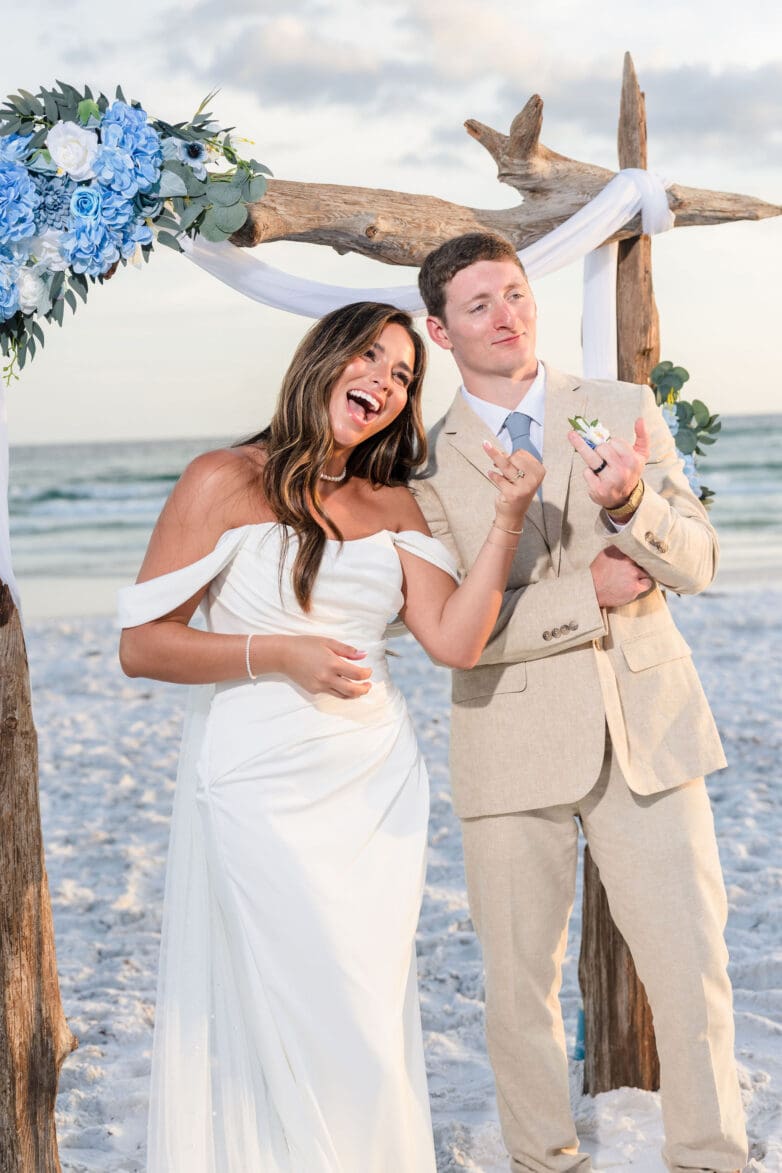 Hannah and Tyler nighttime bonfire reception Santa Rosa Beach Pensacola Wedding Photographer