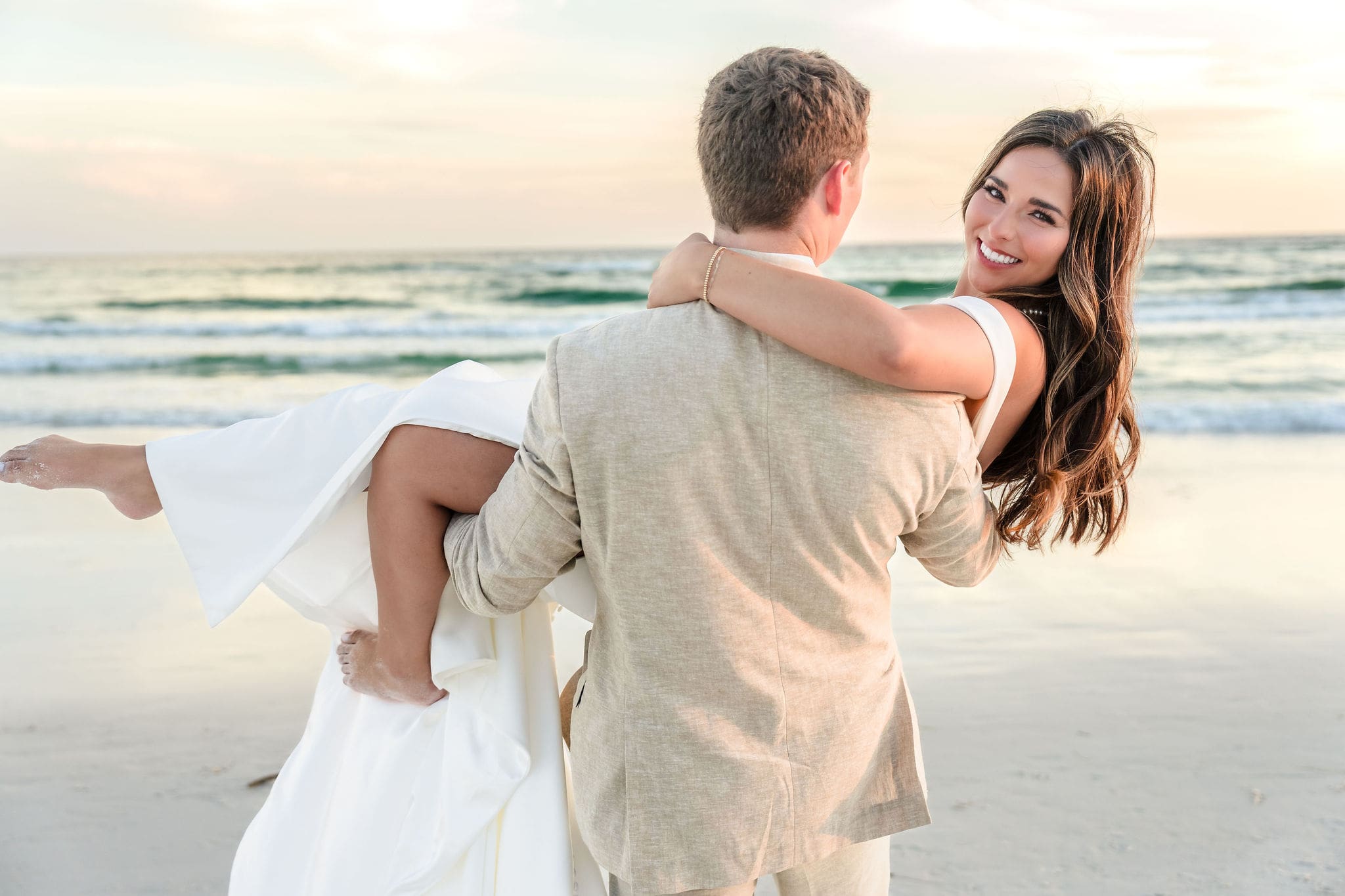 Wedding portraits at night Santa Rosa Beach by Pensacola Wedding Photographer 8nfinity Photography