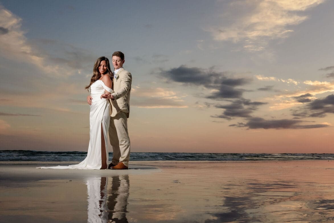 Romantic bonfire wedding Santa Rosa Beach Florida by Pensacola Wedding Photographer