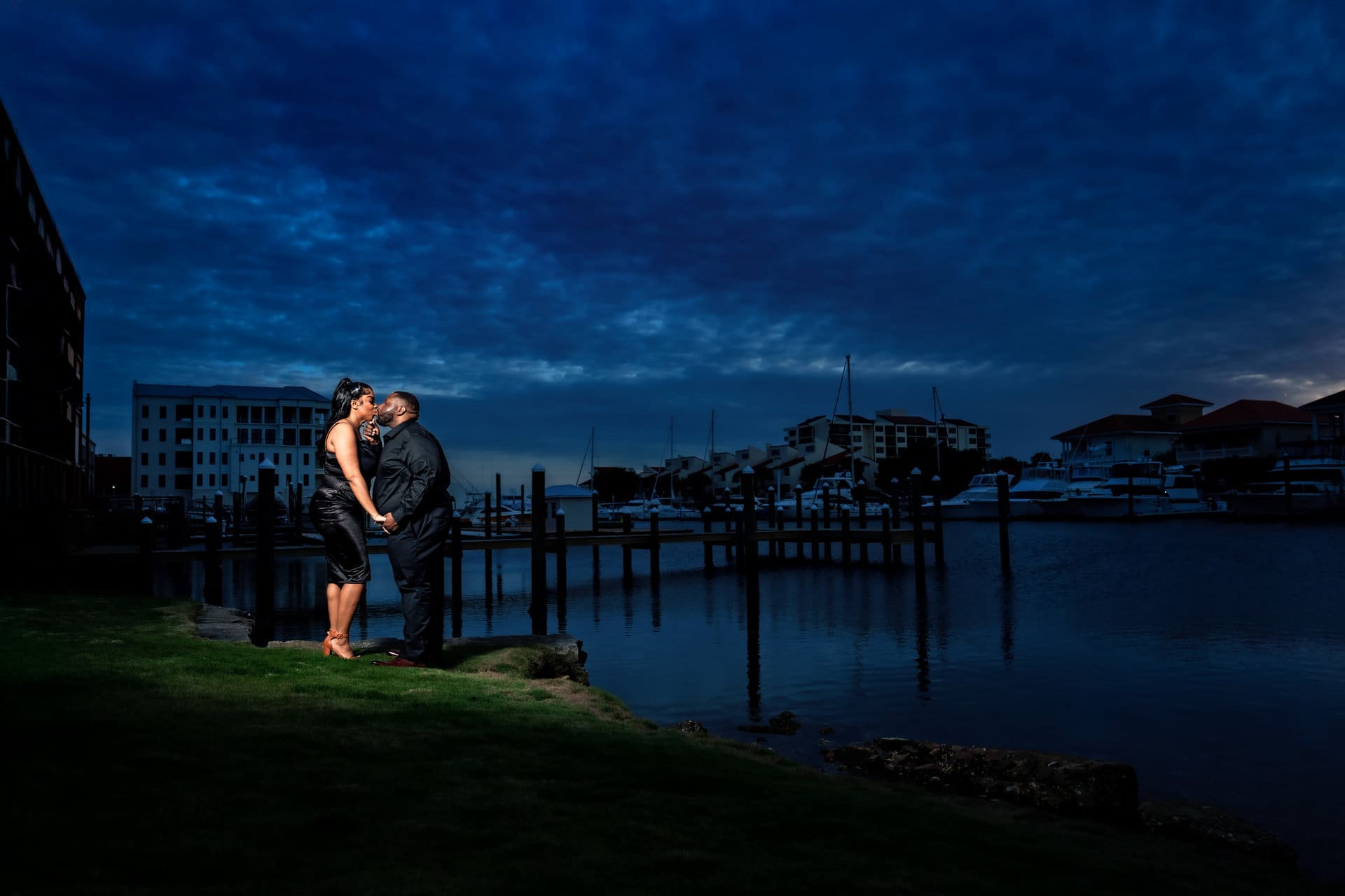 golden hour engagement session Pensacola Bay Florida