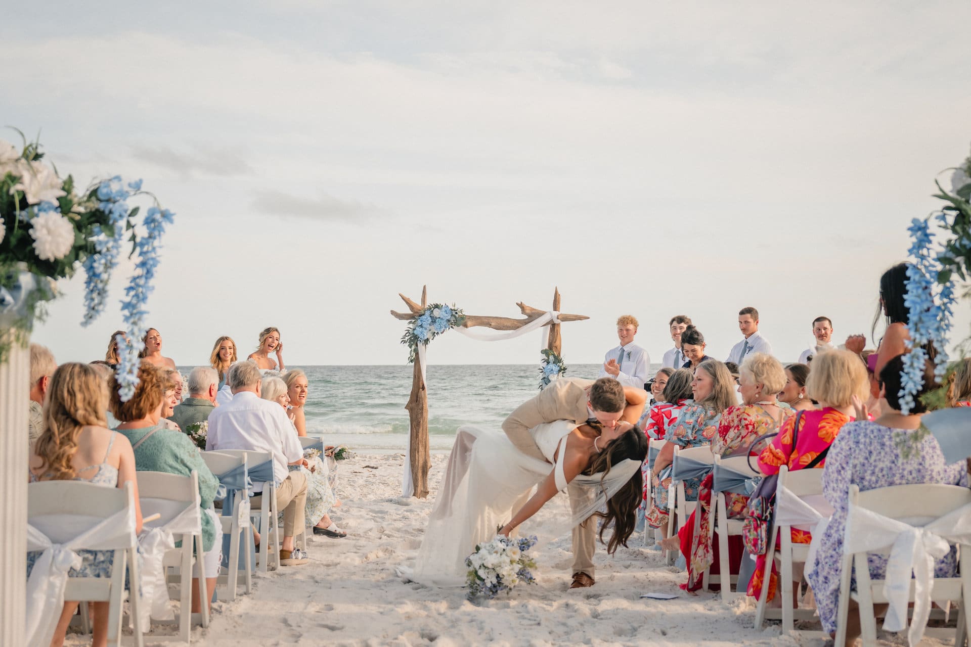Hannah and Tyler wedding ceremony on the beach at Santa Rosa Beach Florida