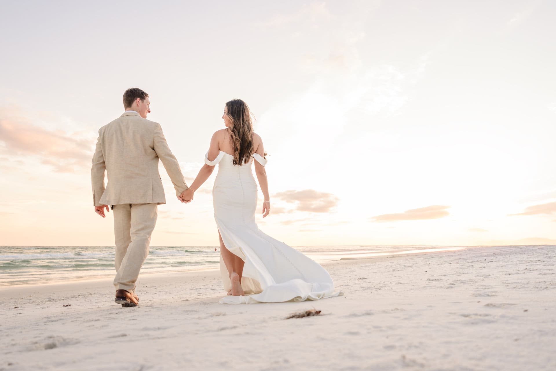 Hannah getting ready for her beach wedding at Santa Rosa Beach Florida