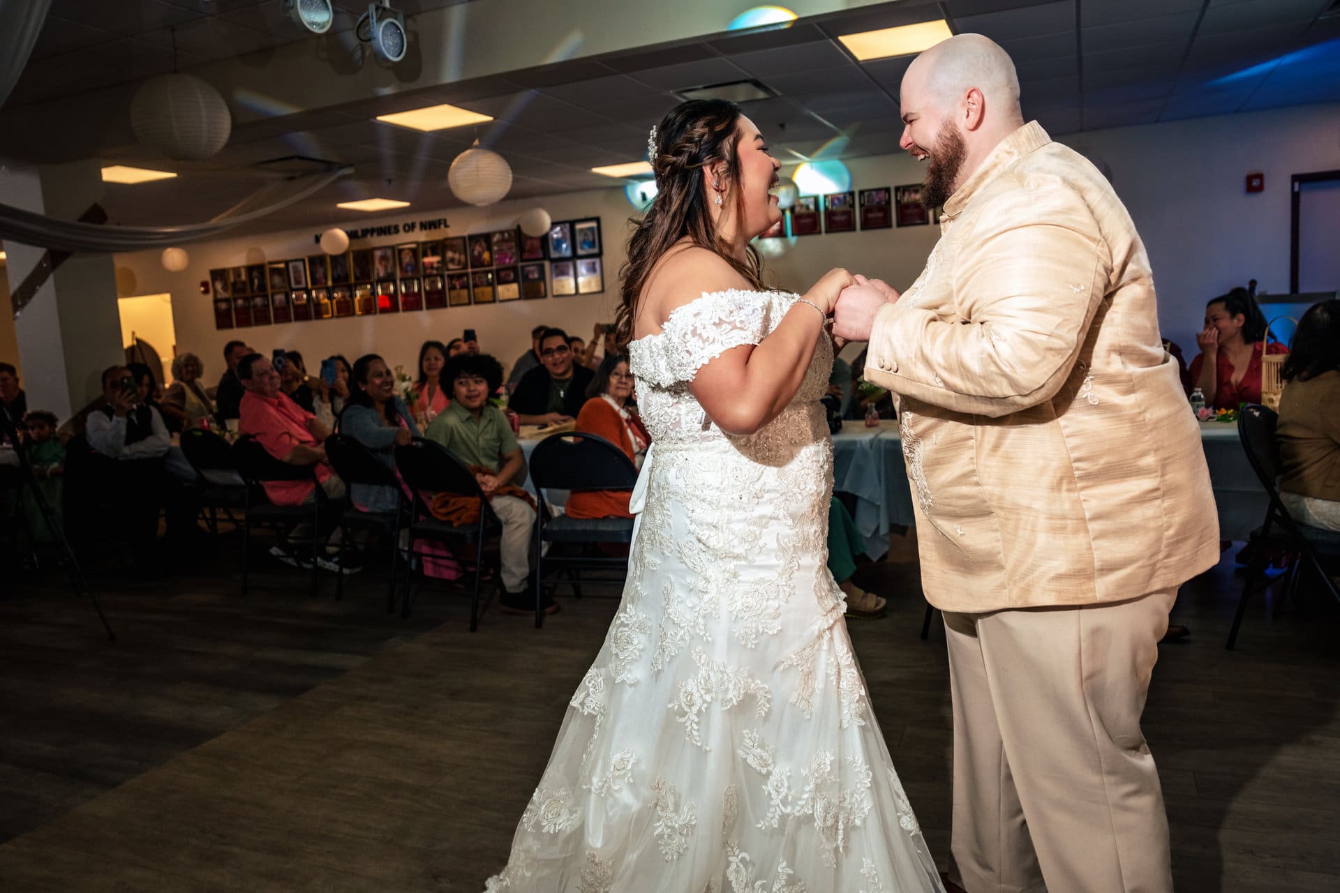 Joyce and Kyle first dance at their Filipino-American wedding in Pensacola, Florida