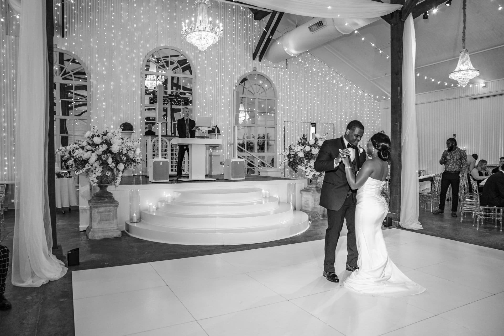 Justice and Wragner luminous sparkler exit at Supposey wedding venue in Pensacola, Florida