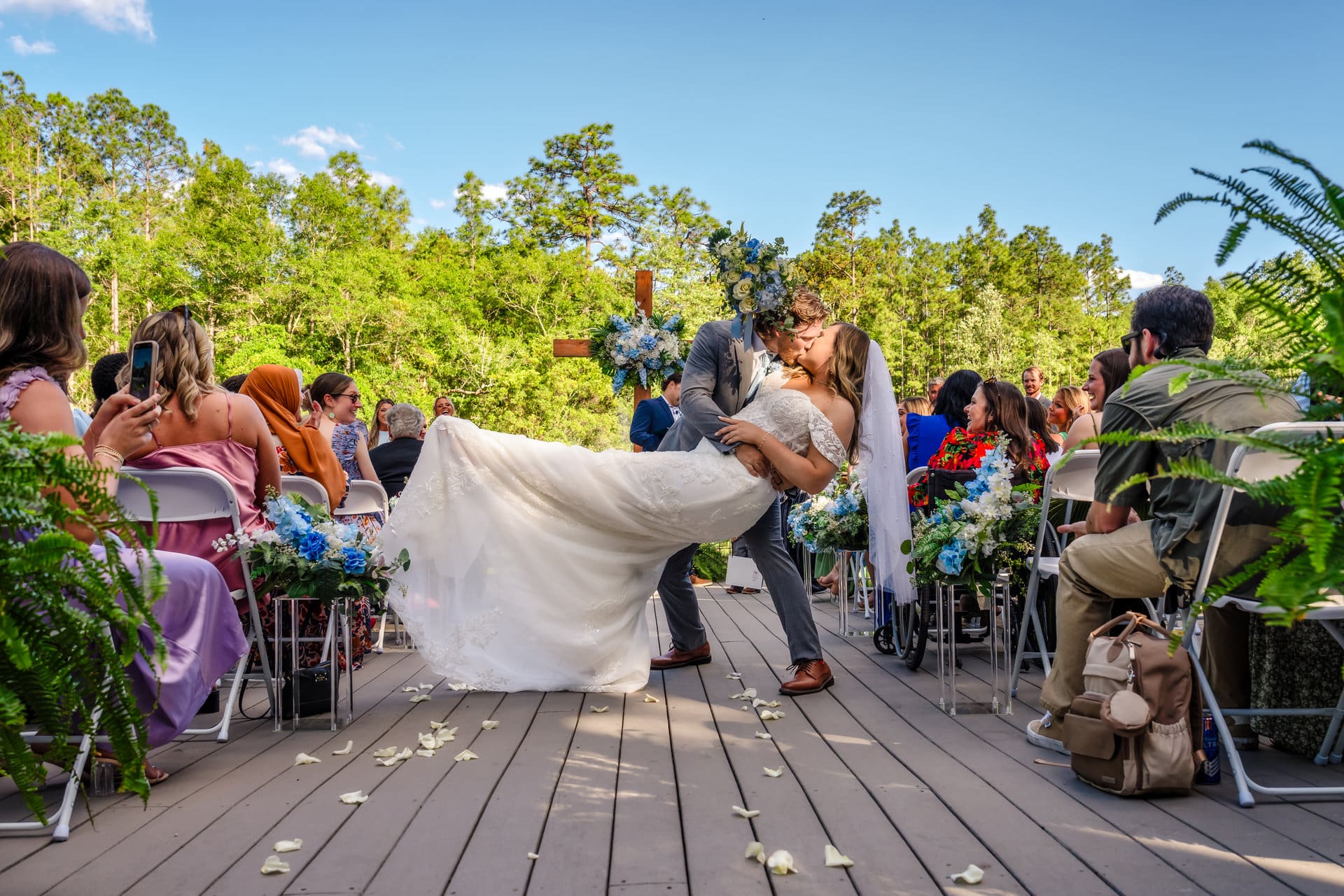 Kaylee and Jackson wedding portrait at Hamilton's Pond in McDavid Florida