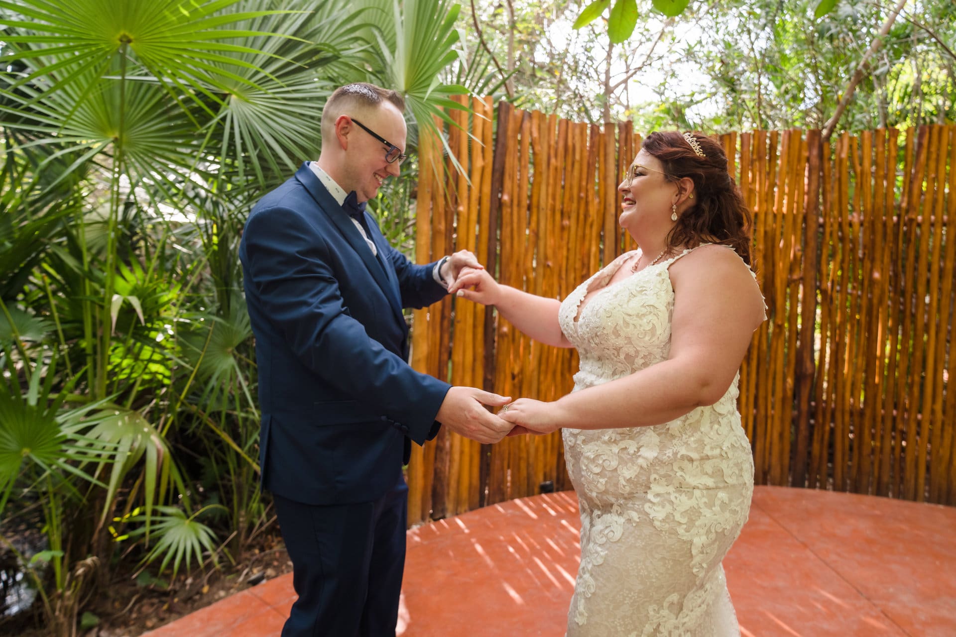Mary and Austin wedding portraits at Dreams Riviera Cancun resort in Mexico