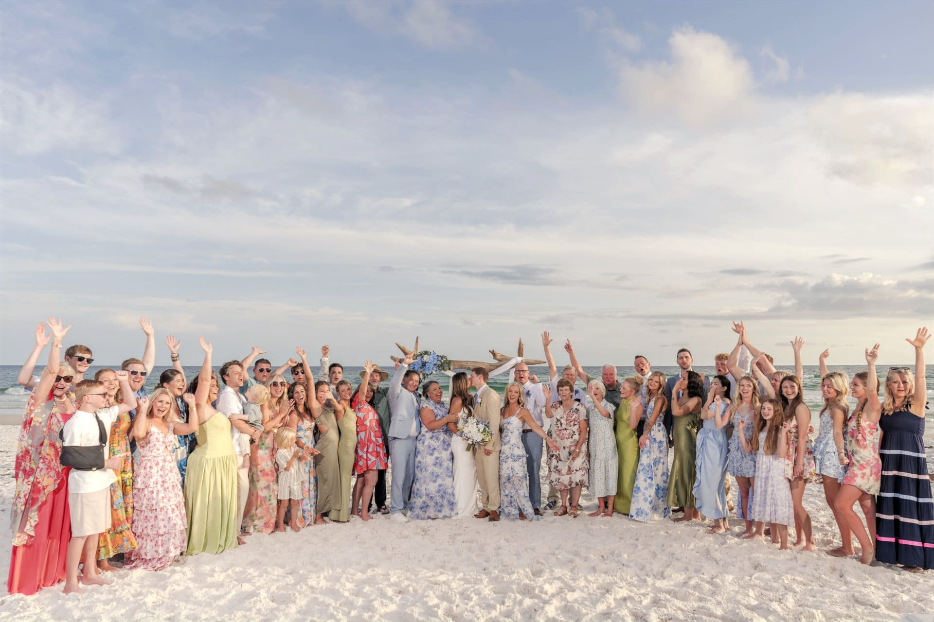 Outdoor beach wedding ceremony at a coastal venue near Pensacola and Destin Florida